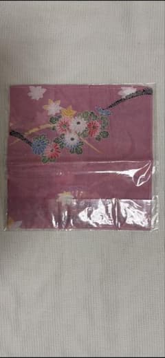 友禅五彩ハンカチ ピンク 花柄のサムネイル
