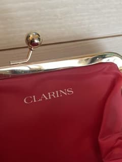 CLARINS 赤 がま口ポーチのサムネイル