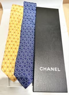 CHANEL】ネクタイ 2本セット 花柄 チェーン柄 - メルカリ
