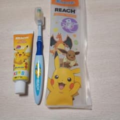 REACH 키즈 칫솔 치약 휴대용 파우치 세트 포켓몬