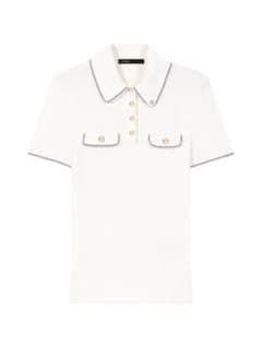 maje マージュ　半袖　ポロニット　ポロシャツ maje マージュ 半袖 ポロニット ポロシャツ - メルカリ