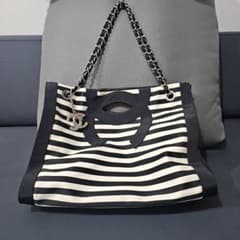 CHANEL ストライプ トートバッグ シャネル クルーズライン - メルカリ