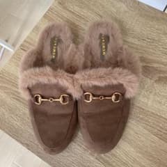 ムムさん　コラボ商品　ファー付きミュールのサムネイル