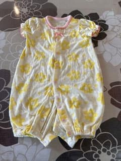 ベビー ロンパース 花柄 イエロー 50-70cm 半袖 夏物 即購入OKのサムネイル