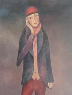 宮崎次郎、【悲しい気持ち】、希少な限定額装用画集画、新品高級額 額装付 宮崎次郎、悲しい気持ち、希少な画集より、新品高級額・額装付、状態