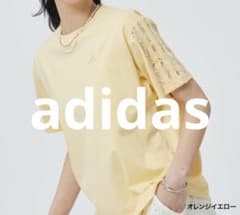 新品タグ付 adidas レディース 半袖 Tシャツ レース オレンジイエロー 