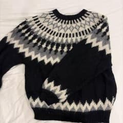 BEAMS モノトーン柄編みニット Mサイズのサムネイル