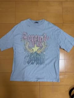 ZARA Tシャツ ライトブルー ダメージ加工のサムネイル