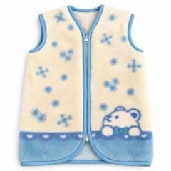 キッズ スリーパー ベスト もこもこ 水色 約50×35cm 防寒 中古のサムネイル