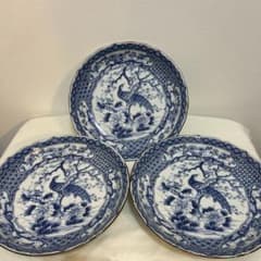 玄昌窯 大皿 盛皿 3枚 染付 花鳥 - メルカリ