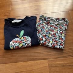 長袖カットソーセット 120cm~ ネイビー 花柄のサムネイル