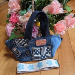 デニムリメイク 2way トートバッグ ハンドメイドのサムネイル