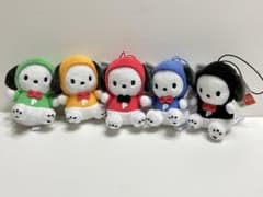 ポチャッコ　カラフルパーカーマスコット　全５種 コンプリートセット タグ付き