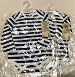 ボディスーツ２枚セット*ネイビー/スモーキーブルー*70〜80サイズ*無印良品のサムネイル