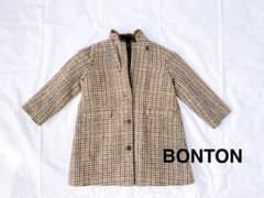 【新品未使用】BONTON  ボントン　コート　チェック柄　キッズ　タグ付きのサムネイル