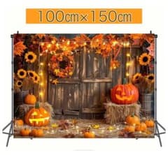 くハロウィン かぼちゃ ひまわり 布 背景 撮影 フォトブース