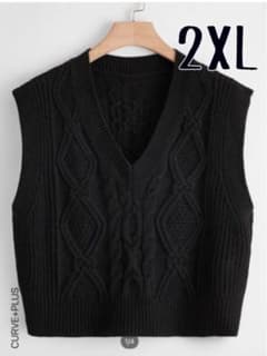 SHEIN ニットベスト　ベスト　プラスサイズ　大きいサイズのサムネイル