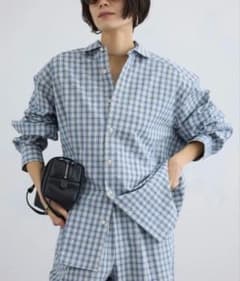 Baserange Claude シャツ 長袖 ブルー チェック XS - メルカリ
