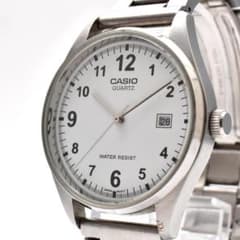Working condition CASIO men's watch, white dial, M146