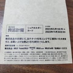 無印良品　優待券　シェアホルダーカードのサムネイル
