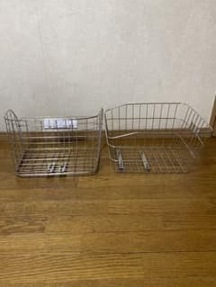 ママチャリ ステンレスバスケット 前後セットのサムネイル