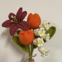 毛糸で作った枯れない花❁⃘*.ハンドメード フラワーギフト プレゼント インテリアのサムネイル