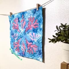 珊瑚とホラ貝　ハワイアンキルト　タペストリー40