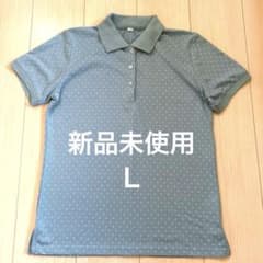 ポロシャツ　Ｌ　ドット　ミントグリーン　綿のサムネイル