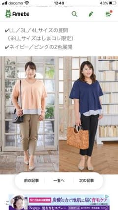 ぽっちゃりアラサーhina ☆しまむら　HIスソキリカエ VネックTのサムネイル
