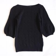 RALPH LAUREN カシミヤ100% ケーブル編み 半袖ニット Sサイズ