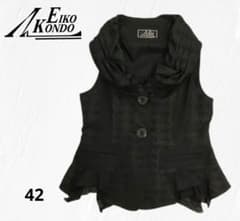 エイココンドウ　ロングベスト　春レース　刺繍　花柄　 フリル 白　日本製　42 EIKO NEW ARRIVALS – eternallyblaze