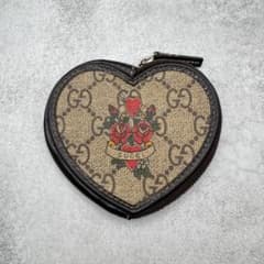 GUCCI グッチ GGスプリーム ハート型コインケース 小銭入れ 財布 