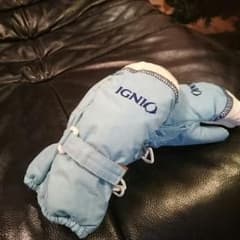 手袋 雪用  内側ふわふわ  キッズ 水色のサムネイル
