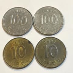 韓国旧硬貨 100ウォン 10ウォン 4枚セット - メルカリ