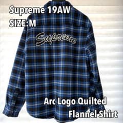 Supreme Arc Logo Quilted Flannel Shirt M - メルカリ