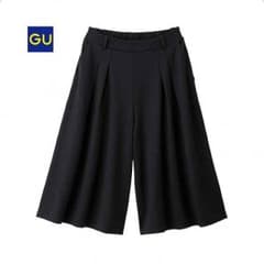 1回のみ着用美品☆GUガウチョパンツ☆ブラックLのサムネイル