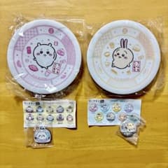 ちいかわ くら寿司キャンペーン 寿司皿2枚 缶バッジマグネット