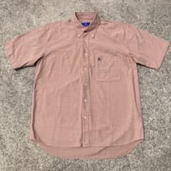 【良品】Polo club 半袖シャツ サーモンピンク　L ワンポイント　無地のサムネイル