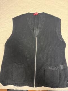 Supreme 黒編み目ベスト ジッパー付きのサムネイル
