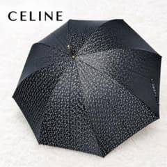 美品/袋付】CELINE セリーヌ 長傘 マカダム トリオンフ ムーンバット黒