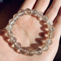 ★超透明・虹入り シルバールチルクォーツ　ブレスレット　銀針水晶