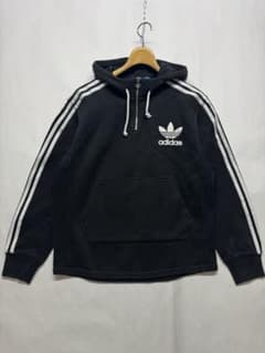 adidas アディダス ハーフジップ パーカー 3本ライン フーディー L 