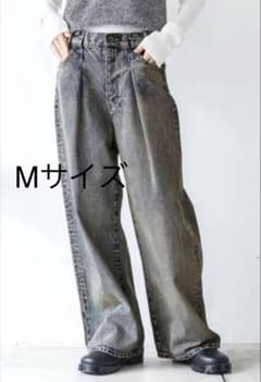 JEANASIS/ジーナシス タックデニムワイドパンツ ジーンズ ウォッシュ加工のサムネイル