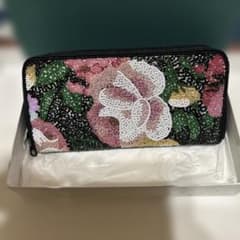 花柄ビーズ刺繍 長財布のサムネイル