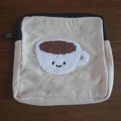 コーヒーカップ 刺繍 ミニポーチ