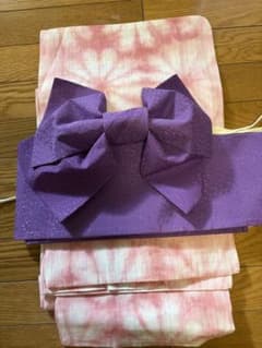 浴衣用 作り帯 紫色 付け帯のサムネイル