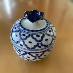 陶器製 蓋付き小物入れ タイ伝統セラドン焼きのサムネイル