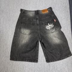 90s NINETY デニムハーフパンツ バギー ブラックのサムネイル