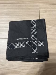 BURBERRY チェック柄 ハンカチ ブラックのサムネイル