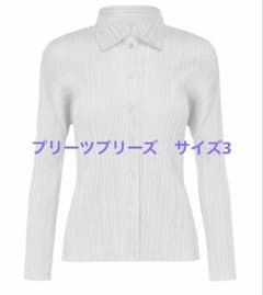 プリーツプリーズ　ベーシック　シャツ　ライトグレー　サイズ3 美品 プリーツプリーズシャツ ライトグレー サイズ3 - メルカリ